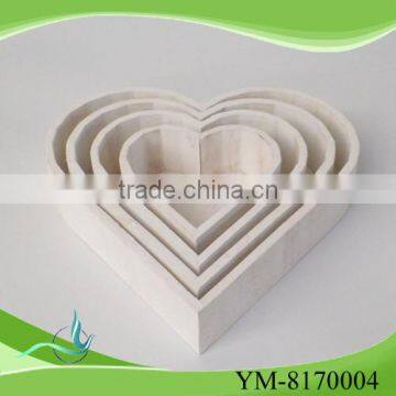 white heart wood box home decoration with factory price