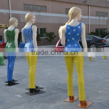 Fiberglass Shopping Girls Character Sculpture photo-3