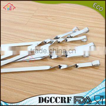 NBRSC New 10 Pcs Stainless Steel BBQ Barbecue Cooking Kebab Flat Skewers Needle Forks photo-2