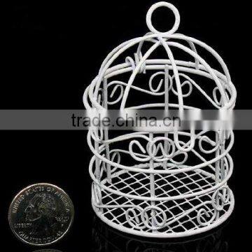 Cheap Garden Wedding Party Decorations Crafts Small White Metal Bird Cage