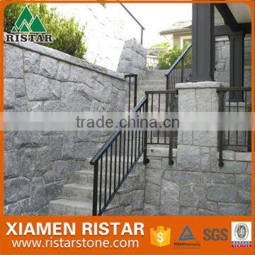 Grey granite stone for outdoor stairs treads