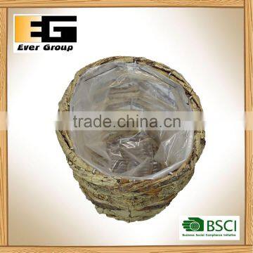 Round Natural Rattan Basket for Garden Planter photo-2