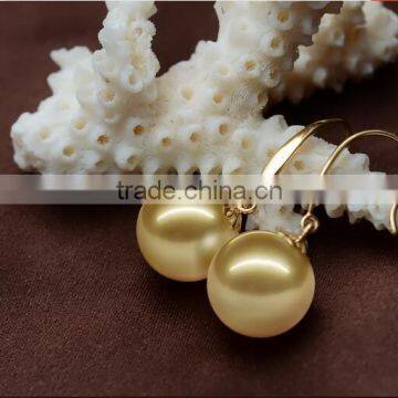 18k Yellow Golden South Sea 10-11mm Pearl Earrings photo-2