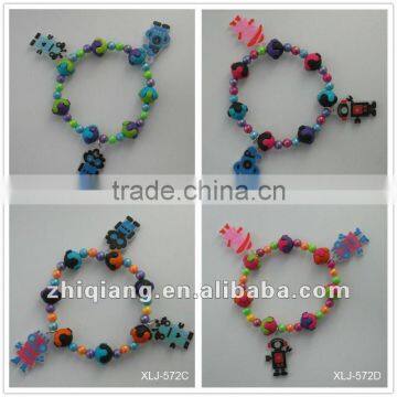 Newest fashion plastic children beaded bracelet