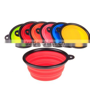 Food Grade Silicone Food Water Feeding Durable Pet Bowl with Carabiner