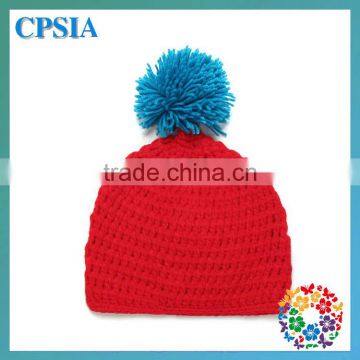 Wholesale-Classic Crochet Knitted Red & Blue Hats Aim At 0-5 Year old Baby Toddler Newborn Kids