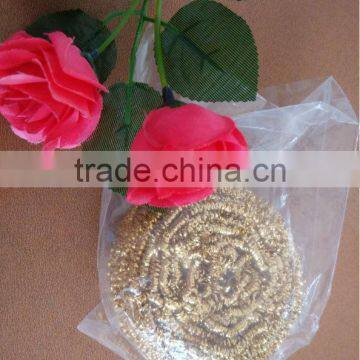 gold stainless steel wire/stainless scourer for Household Kitchen cleaning ball