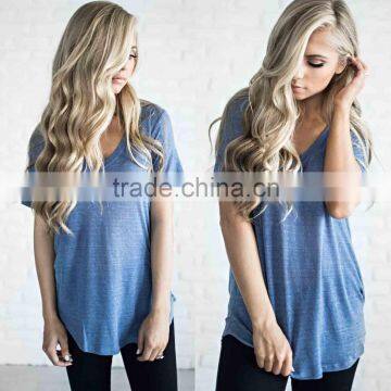 women clothing ladies Short Sleeve Scoop Hem V Neck Oversized longline T Shirt Size xxxxxxL