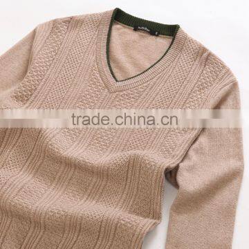 Custom High Quality Fashion Design Wool / Cashmere Knit Sweater photo-3