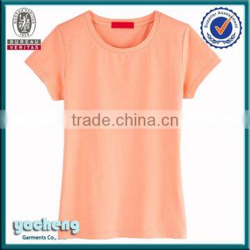 Basic tshirt round neck cheapest cotton pink plain t-shirts