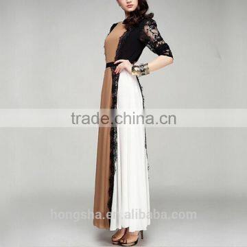 New Fashion Fashion Muslim Women Long Dress Pictures With Lace Pattern Abaya Designs HSD7448 photo-6