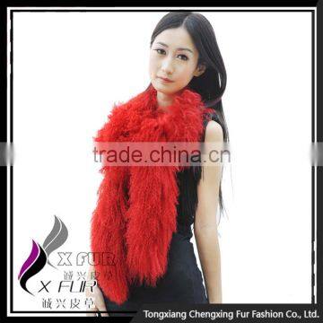 CX-S-02G High Quality Custom Fashion Wholesale Mongolian Lamb Fur Fashion Winter Scarf