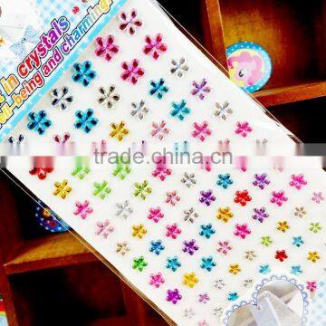 Custom Multi Mix Color Five Star Shape Self Adhesive Diy Gem Rhinestone Acrylic Sticker photo-2