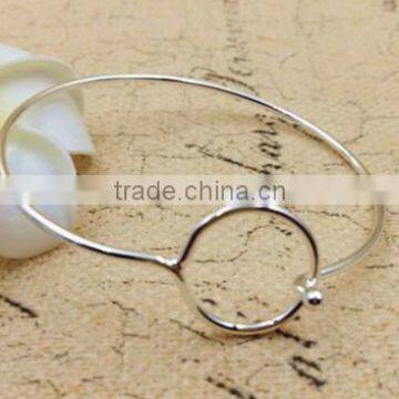 latest design vogue jewellery bangle cheap price adjustable wire bangle with round circle