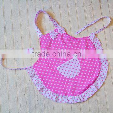 Pink Polka Dot Baby Clothes 100% Cotton Aprons for Baby Girls 0-4ys