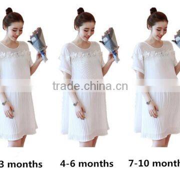 zm51268a Chiffon material breathable long maternity dress for autumn