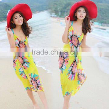 2015 Deep V Wrap Chiffon Swimwear Bikini Cover Up Beautiful Women Swimwear SV001144 photo-6