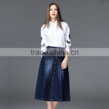 Elegant Stylish Women Long Jeans Skirts High Quality photo-2