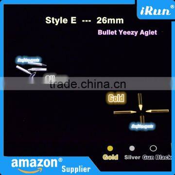 (MOQ:100pcs) Metal Aglets For Yeezy Shoe Laces Tips DIY Replacement Glue Need - 26 mm Bullet Metal Ends Replacement in 3 Colors photo-4