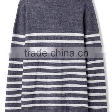 Men Soft Stripe Kint Roll Neck Pullover Sweater photo-2