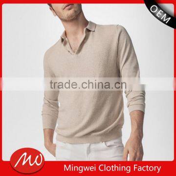 2017 custom made cashmere knitted polo neck sweater for men