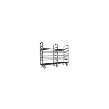 Galvanizing Surface Metal Wire Shelving With Fixed And Swivel Caster For Order Picking