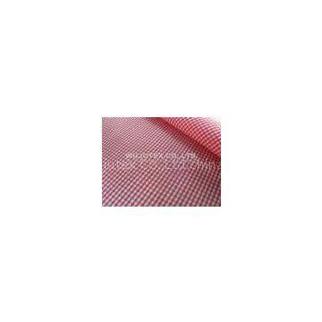 Good Quality Cotton Nylon Fabric / Spandex Check Fabric Plain Weave Red / White