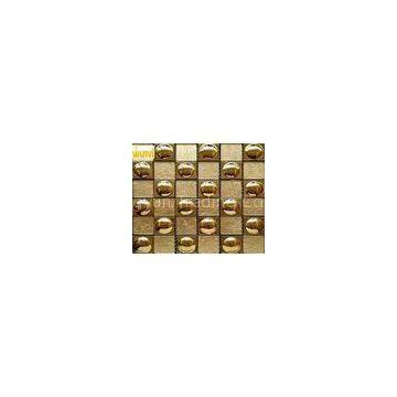 KTV Unique Stain resistant Gold Mosaic Tiles With Metal and Glass Mixed