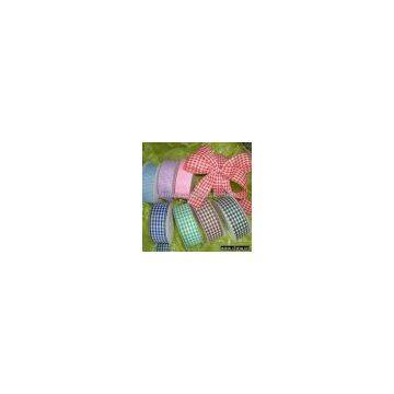Sell 100% Polyester Plaid / Check / Gingham Ribbon