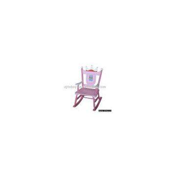 Child furniture Crown Series Wooden Pink Rocking Chair