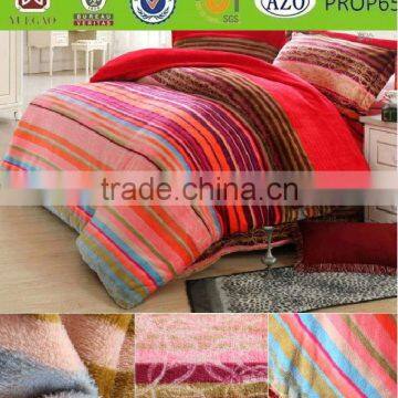 New multicolor stripe design flannel fleece blanket/throw/bedsheet/sabana /manta