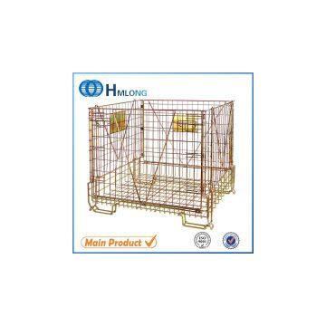 Collapsible metal steel wire mesh warehouse storage containers