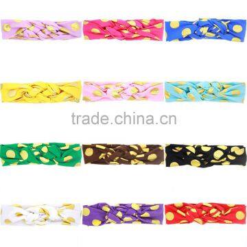 Europe wave Chinese baby rabbit ear knot dot bronzing headband jewelry wholesale trade goods supply