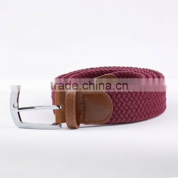 Alfa New Products 2016 Custom Colorful Casual Woven Fabric Braided Elastic Stretch Belt For Men