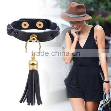 XP-LB-8105 Rivet Metal Alloy Tassel Bracelet Leather With Tassel Accessories photo-5
