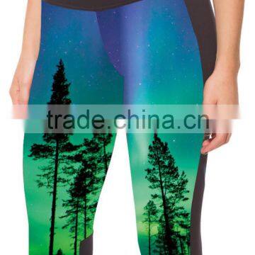 Women 3D Printing Capri Plus Szie Leggings Low Waist Pocket Decoration S130-7