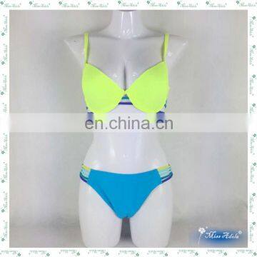 MissAdola 2015 new arrival shiny padded brassiere adjustable straps bikini beautiful women sexy young girl bathing suit