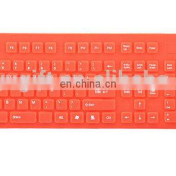 Customized color flexible waterproof desktop USB port silicone keyboard