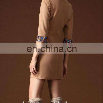 Beaded Woolen Dress Ladies Korean Dress New Fashion photo-6