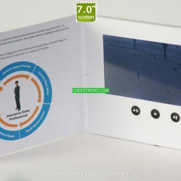 F1 Customized Hardcover Back With Pocket 7 Inch Lcd Video Brochure / Video Greeting Card for Gifts photo-3