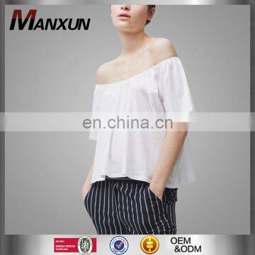 Summer New Style Shirts Sex Off-shoulder Women Shirt Super Soft Cotton T-shirt