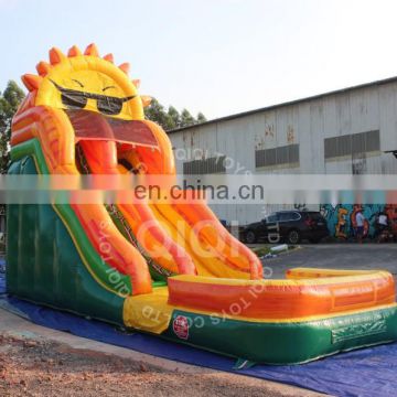 Guangzhou QIQI toy commercial single Lane Inflatable slide for sale