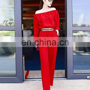 2015 New Comes Hot Sale Trendy off Shoulder Long Sleeve Woomen Jumpsuit photo-3