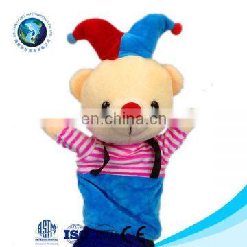 Plush Hand Puppet Clown Teddy Bear Head Plush Toys For Baby Educational Toys