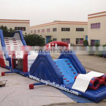 AOQI EN14960 certificate best price inflatable adult obstacle from professional manufacturer