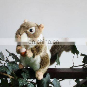 high quality realistic squirrel eating hazel plush toy