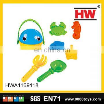 Cartoon beach sand kids toys bucket(7pcs)