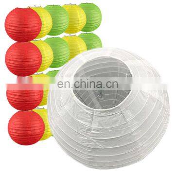 led lantern (support for custom pack) various colors Chinese round paper lantern with led light