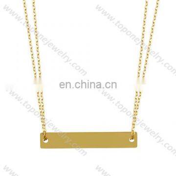 2017 gold plated lasered engraved stainless steel bar necklace blank