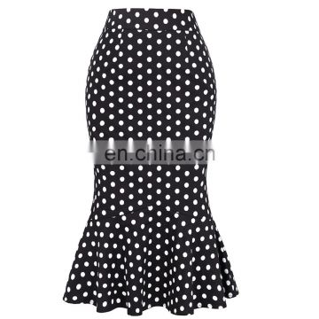 Belle Poque Vintage Polka Dots Office Lady Skirts KK000220-1